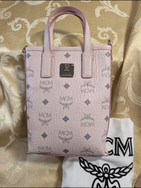 MCM Mini Essential Crossbody Bag In Powder Pink
